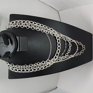 Vintage Premier Designs Six Strand Silvertone Necklace
